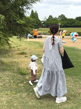 「アイテム（シャツワンピース）」を使った、chicchimoさん（レディース・152cm）の夏コーディネート