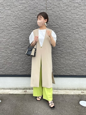 「NOMBRE IMPAIR（ノンブルアンペール）のアイテム（バッグ）」を使った、chicchimoさん（レディース・152cm）の夏コーディネート