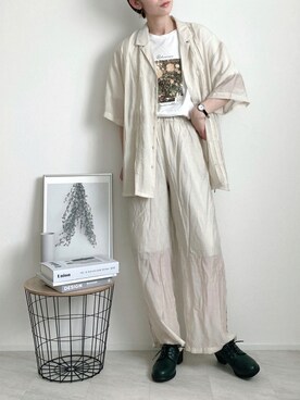 「sakishimatokyo（サキシマトーキョー）のアイテム（パンツ）」を使った、Lilychouchouさん（レディース・163cm）の秋コーディネート