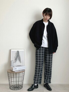 「レースアップシューズ」｜「アイテム（ナイロンジャケット）」を使った、Lilychouchouさん（レディース・163cm）の秋コーディネート