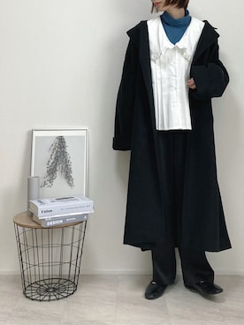 「アイテム（チェスターコート）」を使った、Lilychouchouさん（レディース・163cm・30代）の冬コーディネート