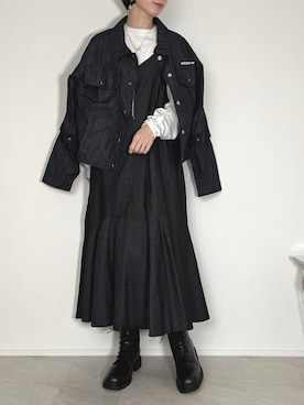 「いまどきジャケット写真」｜「アイテム（ナイロンジャケット）」を使った、Lilychouchouさん（レディース・163cm）の春コーディネート