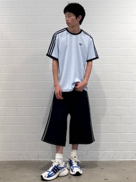 「adidas（アディダス）のアディスター XLG 2.0 / ADISTAR XLG 2.0 / アディダスオリジナルス adidas Originals（スニーカー、ブルー系）」を使った、KSさん（メンズ・172cm）の夏コーディネート