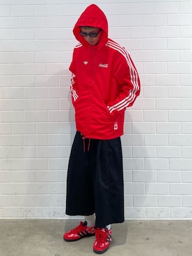 「adidas（アディダス）のSAMBA OG COCA COLA / アディダスオリジナルス adidas Originals（スニーカー、レッド系）」を使った、KSさん（メンズ・172cm）の夏コーディネート