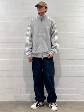 「アイテム（ジャージ、グレー系）」を使った、KSさん（メンズ・172cm）の秋コーディネート