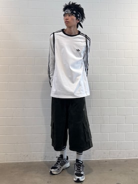 「adidas（アディダス）のアディスター コントロール 5 / ADISTAR CONTROL 5 / アディダスオリジナルス adidas Originals（スニーカー、ブラック系）」を使った、KSさん（メンズ・172cm）の夏コーディネート