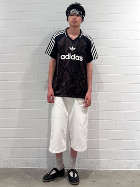 「adidas（アディダス）のサンバ ジェーン / Samba Jane シューズ / メリージェーンシューズ / アディダスオリジナルス adidas Originals（スニーカー、ブラック系）」を使った、KSさん（メンズ・172cm）の夏コーディネート