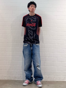 「adidas（アディダス）のプレデター サラ / PREDATOR SALA COCA COLA / アディダスオリジナルス adidas Originals（スニーカー、シルバー系）」を使った、KSさん（メンズ・172cm）の夏コーディネート
