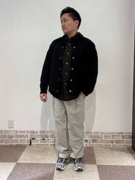 「ITEMS URBANRESEARCH（アイテムズ アーバンリサーチ）の『Sサイズあり/イージーケア/UVカット/セットアップ対応』EVERY DAY TRテーパードスラックス（その他パンツ、ベージュ系）」を使った、yujiroさん（メンズ・170cm）の秋コーディネート