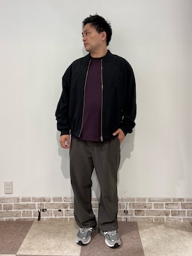 「ITEMS URBANRESEARCH（アイテムズ アーバンリサーチ）のダブルフェイス裏配色 長袖カットソー（Tシャツ/カットソー、レッド系）」を使った、yujiroさん（メンズ・170cm）の秋コーディネート