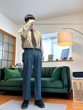 「coen（コーエン）のアイテム」を使った、RYO YAMさん（メンズ・177cm）の春コーディネート