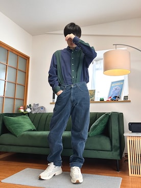 「PUMA（プーマ）のアイテム（スニーカー、ホワイト系）」を使った、RYO YAMさん（メンズ・177cm）の春コーディネート