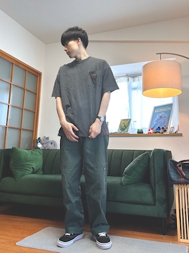 「Java（ジャバ）のアイテム（Tシャツ/カットソー）」を使った、RYO YAMさん（メンズ・177cm）の夏コーディネート
