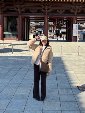 「GU（ジーユー）のアイテム（キャップ）」を使った、a___ya_さん（レディース・152cm）の春コーディネート