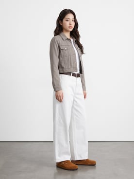 「Dickies（ディッキーズ）の【お気に入り数10万人突破】Dickies/ディッキーズ THE ORIGINAL FIT 874 TCツイル センタープレス スケーターパンツ レングス32インチ ワークパンツ イージーパンツ 2026年春夏（チノパンツ、ホワイト系）」を使った、aiさん（レディース・165cm）の秋コーディネート