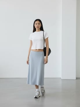 「GILDAN（ギルダン）の【GILDAN】大人気！ 6oz ultra cotton short sleeve t-shirts / ウルトラ コットン 半袖 Tシャツ ルーズシルエット 無地T サイズ・カラー展開多数 2026年春夏（Tシャツ/カットソー、ホワイト系）」を使った、aiさん（レディース・165cm）の春コーディネート
