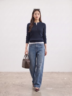 「Levi's（リーバイス）のLEVI'S/リーバイス 501 ORIGINAL 501 オリジナルジーンズ デニムパンツ ジーパン ストレートシルエット 2026年春夏（デニムパンツ、ブルー系）」を使った、aiさん（レディース・165cm）の秋コーディネート