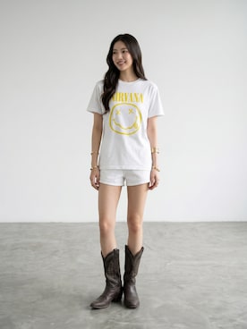「NIRVANA（ニルヴァーナ）のアイテム」を使った、aiさん（レディース・165cm）の夏コーディネート