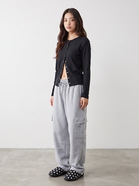 「AO2（アオズ）のR.P.miller/ミラー Panel ribbed cardigan カーディガン 2026新作　再入荷（カーディガン/ボレロ、ブラック系）」を使った、aiさん（レディース・165cm）の秋コーディネート