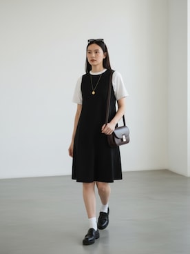 「GILDAN（ギルダン）の【GILDAN】大人気！ 6oz ultra cotton short sleeve t-shirts / ウルトラ コットン 半袖 Tシャツ ルーズシルエット 無地T サイズ・カラー展開多数 2026年春夏（Tシャツ/カットソー、ホワイト系）」を使った、aiさん（レディース・165cm）の春コーディネート