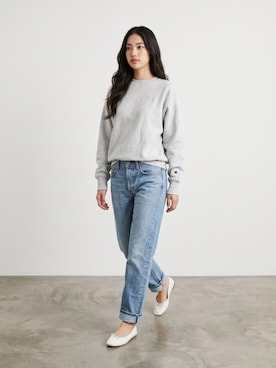 「Champion（チャンピオン）のアイテム」を使った、aiさん（レディース・165cm）の秋コーディネート