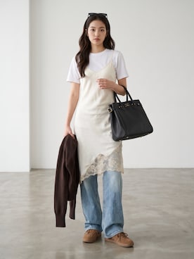 「Levi's（リーバイス）のLEVI'S/リーバイス 565 LOOSE STRAIGHT ルーズストレート デニムパンツ ストレートシルエット（デニムパンツ、ブルー系）」を使った、aiさん（レディース・165cm）の夏コーディネート