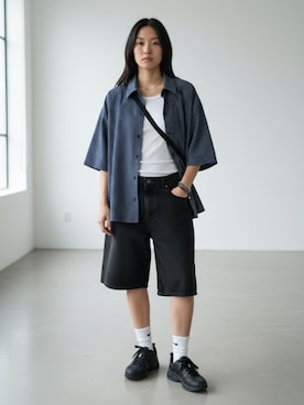 「GILDAN（ギルダン）の【GILDAN】大人気！ 6oz ultra cotton short sleeve t-shirts / ウルトラ コットン 半袖 Tシャツ ルーズシルエット 無地T サイズ・カラー展開多数 2026年春夏（Tシャツ/カットソー、ホワイト系）」を使った、aiさん（レディース・165cm）の春コーディネート