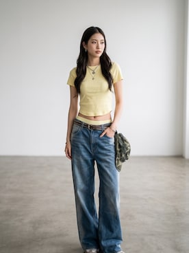 「Levi's（リーバイス）のLEVI'S/リーバイス 501 ORIGINAL 501 オリジナルジーンズ デニムパンツ ジーパン ストレートシルエット 2026年春夏（デニムパンツ、ブルー系）」を使った、aiさん（レディース・165cm）の夏コーディネート