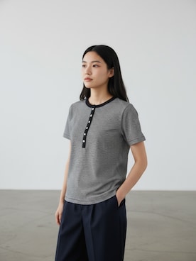 「Dickies（ディッキーズ）の【お気に入り数11万人突破】Dickies/ディッキーズ THE ORIGINAL FIT 874 TCツイル センタープレス スケーターパンツ レングス32インチ ワークパンツ イージーパンツ 2026年春夏（チノパンツ、ブルー系）」を使った、aiさん（レディース・165cm）の夏コーディネート