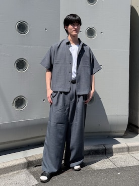 「アイテム（セットアップ）」を使った、アンマさん（メンズ・173cm）の春コーディネート