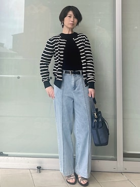 「OPAQUE.CLIP（オペークドットクリップ）のアイテム（パンツ）」を使った、YO-KOさん（レディース・169cm）の春コーディネート