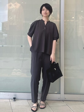 「OPAQUE.CLIP（オペークドットクリップ）のアイテム（パンツ）」を使った、YO-KOさん（レディース・169cm）の春コーディネート