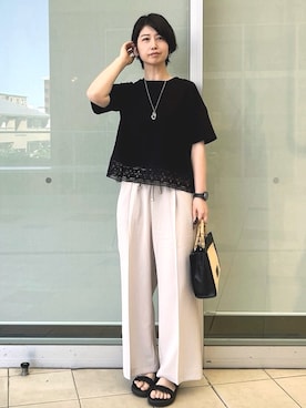 「OPAQUE.CLIP（オペークドットクリップ）のアイテム」を使った、YO-KOさん（レディース・169cm）の夏コーディネート