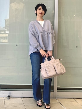 「OPAQUE.CLIP（オペークドットクリップ）のアイテム（バッグ）」を使った、YO-KOさん（レディース・169cm）の春コーディネート