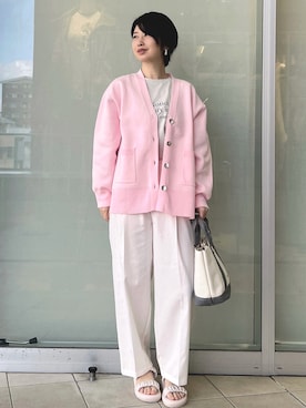 「OPAQUE.CLIP（オペークドットクリップ）のアイテム（パンツ）」を使った、YO-KOさん（レディース・169cm）の春コーディネート