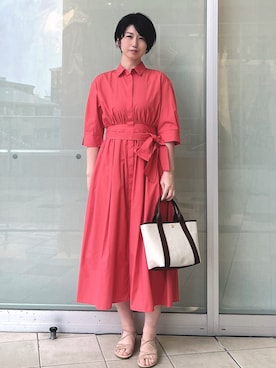 「OPAQUE.CLIP（オペークドットクリップ）のアイテム（バッグ）」を使った、YO-KOさん（レディース・169cm）の春コーディネート