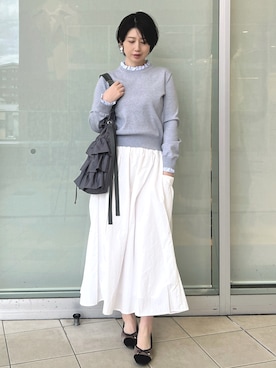 「OPAQUE.CLIP（オペークドットクリップ）のアイテム（バッグ）」を使った、YO-KOさん（レディース・169cm）の春コーディネート