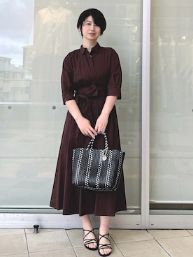 「OPAQUE.CLIP（オペークドットクリップ）のアイテム（バッグ）」を使った、YO-KOさん（レディース・169cm）の春コーディネート