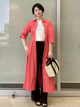 「OPAQUE.CLIP（オペークドットクリップ）のアイテム（パンツ）」を使った、YO-KOさん（レディース・169cm）の春コーディネート