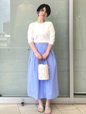 「OPAQUE.CLIP（オペークドットクリップ）のアイテム（トップス）」を使った、YO-KOさん（レディース・169cm）の春コーディネート