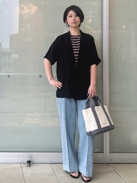 「アイテム（アクセサリー）」を使った、YO-KOさん（レディース・169cm）の春コーディネート