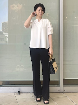 「OPAQUE.CLIP（オペークドットクリップ）のアイテム（バッグ）」を使った、YO-KOさん（レディース・169cm）の春コーディネート