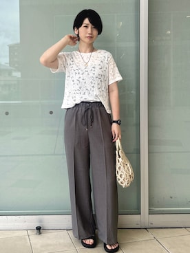 「OPAQUE.CLIP（オペークドットクリップ）のアイテム」を使った、YO-KOさん（レディース・169cm）の夏コーディネート