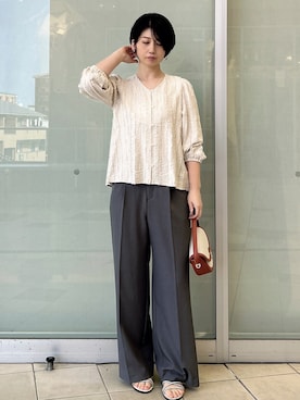 「OPAQUE.CLIP（オペークドットクリップ）のアイテム（バッグ）」を使った、YO-KOさん（レディース・169cm）の春コーディネート