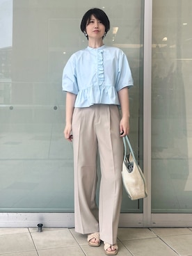 「OPAQUE.CLIP（オペークドットクリップ）のアイテム（バッグ）」を使った、YO-KOさん（レディース・169cm）の春コーディネート