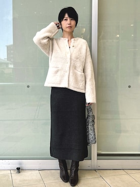 「アイテム（ハンドバッグ、シルバー系）」を使った、YO-KOさん（レディース・169cm）の秋コーディネート