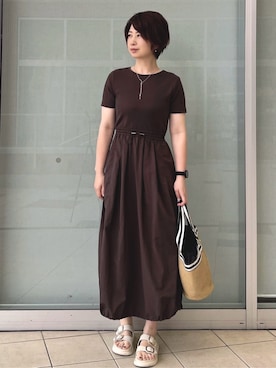 「OPAQUE.CLIP（オペークドットクリップ）のアイテム（バッグ）」を使った、YO-KOさん（レディース・169cm）の春コーディネート