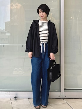 「OPAQUE.CLIP（オペークドットクリップ）のアイテム（バッグ）」を使った、YO-KOさん（レディース・169cm）の春コーディネート