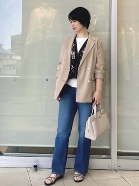 「OPAQUE.CLIP（オペークドットクリップ）のアイテム（バッグ）」を使った、YO-KOさん（レディース・169cm）の春コーディネート