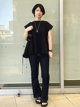「OPAQUE.CLIP（オペークドットクリップ）のアイテム」を使った、YO-KOさん（レディース・169cm）の夏コーディネート
